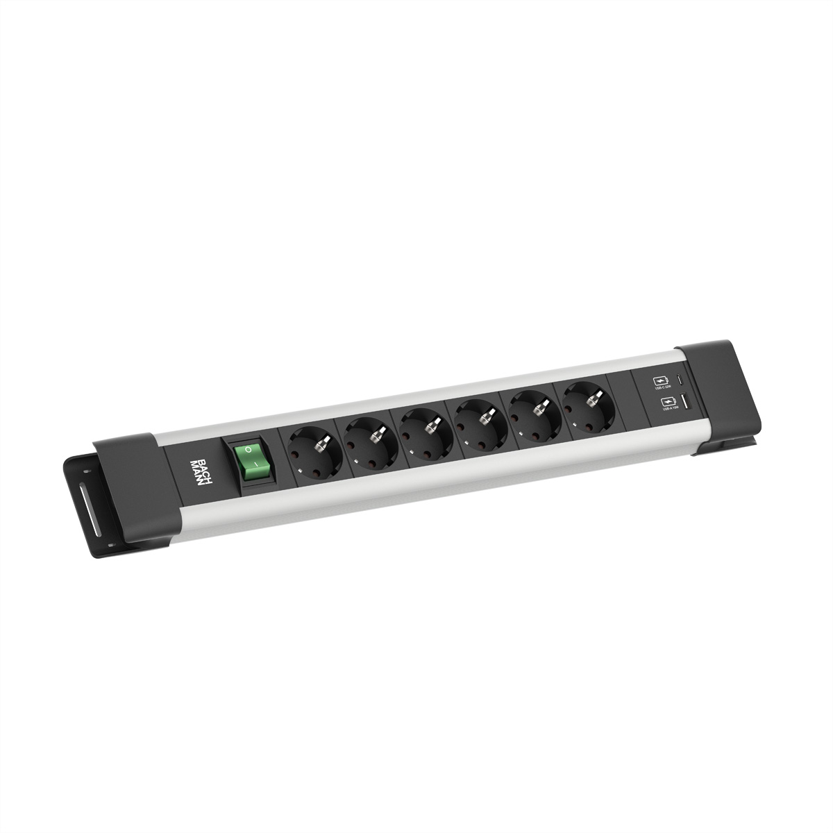 Bachmann Steckdosenleiste 6xCEE7/3 1xSch 1xUSB A/C 2,0m CEE7/7 gr