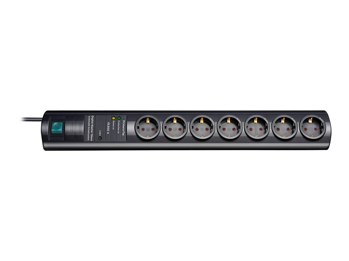 brennenstuhl PrimeraTec 7fach Steckdosenleiste mit Ueberspannungsschutz 2,0 m schwarz