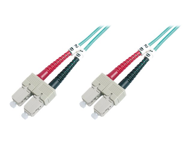 DIGITUS LWL Patchkabel SC zu SC Multimode OM4 - 50/125 m Duplex Farbe RAL4003, Laenge 1m DIGITUS LWL Patchkabel SC zu SC Multimode OM4 - 50/125 m Duplex Farbe RAL4003, Laenge 1m