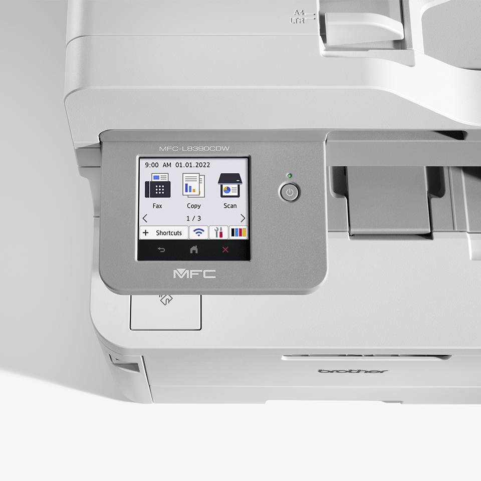 brother MFCL8390CDW 4 in 1 FarblaserMultifunktionsdrucker grau