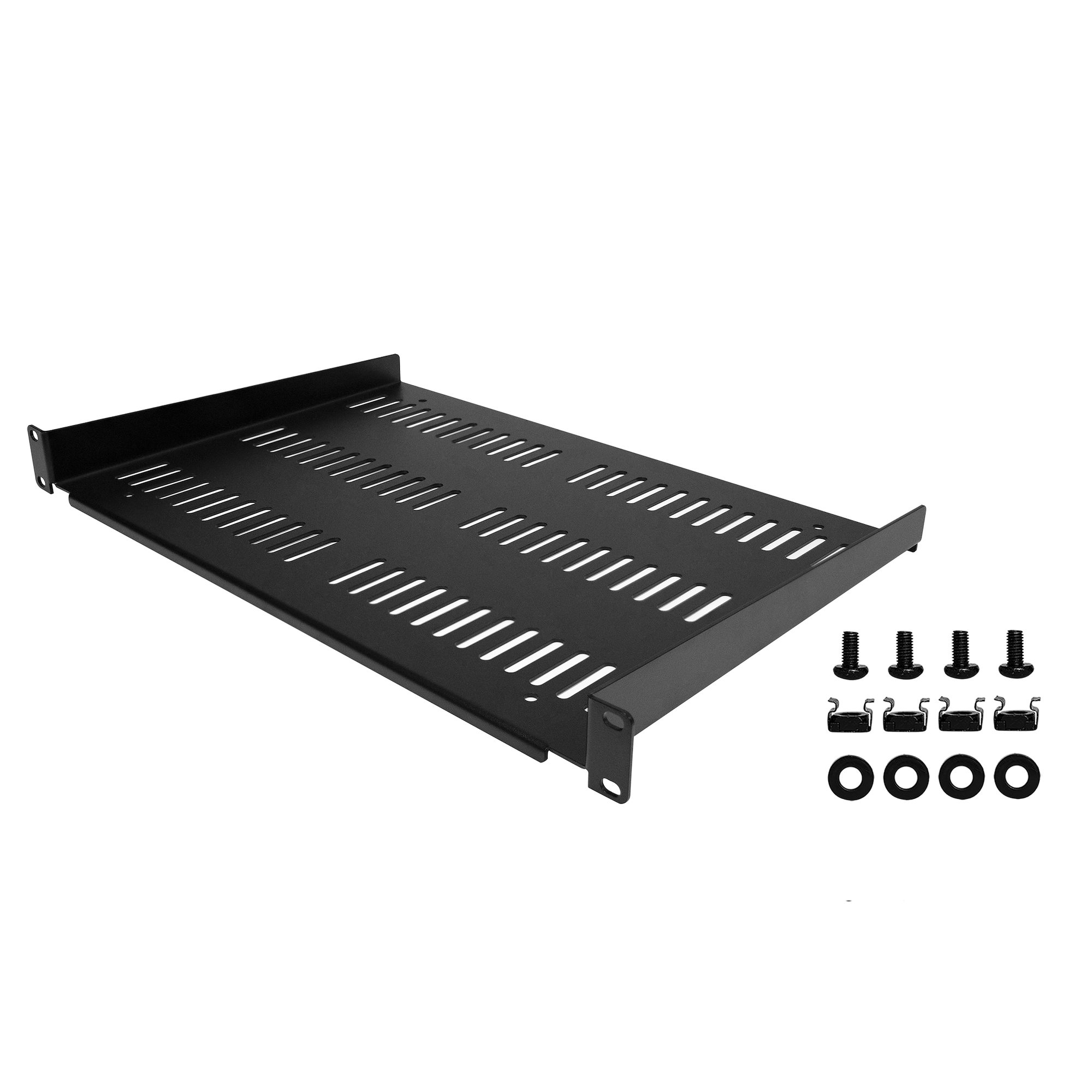 STARTECHCOM 1U Server Rack Shelf Universal Vented Rack Mount Cantilever Tray for 19in Network Cabinet Weight Capacity 55lb