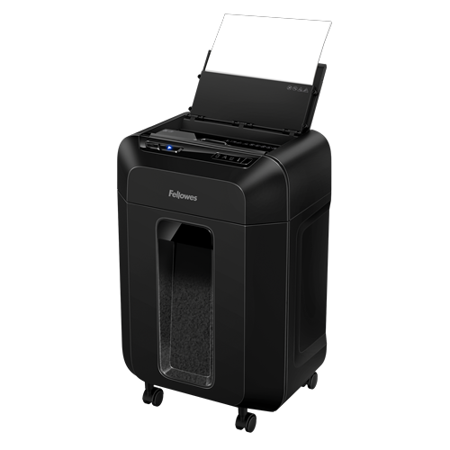 Fellowes AutoMax 90M Aktenvernichter mit Partikelschnitt P4, 4 x 12 mm, bis 90 Blatt, schwarz