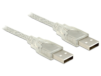 DELOCK Kabel USB 2.0 Typ-A Stecker > USB 2.0 Typ-A Stecker 1,5 m transparent DELOCK Kabel USB 2.0 Typ-A Stecker > USB 2.0 Typ-A Stecker 1,5 m transparent