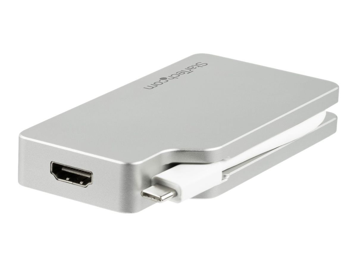 STARTECHCOM Aluminium Reise AV Adapter 4in1 USBC auf VGA, DVI, HDMI oder mDP USB TypeC Adapter 4K