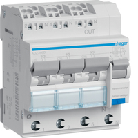 Hager FI/LS-Schalter ADZ366D 3x 1polig+N 6kA C16A 0,03A A