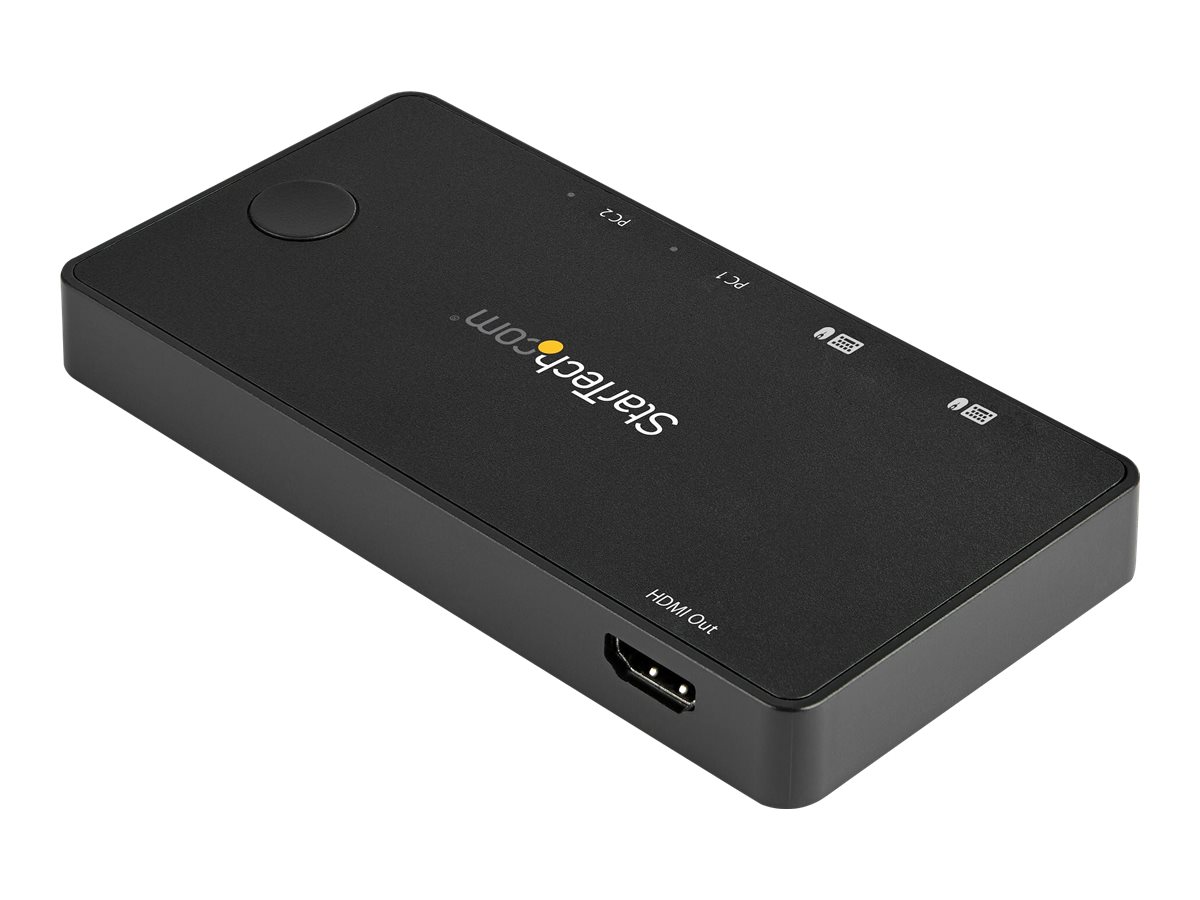 STARTECH.COM 2-Port USB-C KVM Switch - 4K 60Hz HDMI - Kompakter UHD Desktop KVM Switch mit USB-Typ-C-Kabeln - Busbetrieben