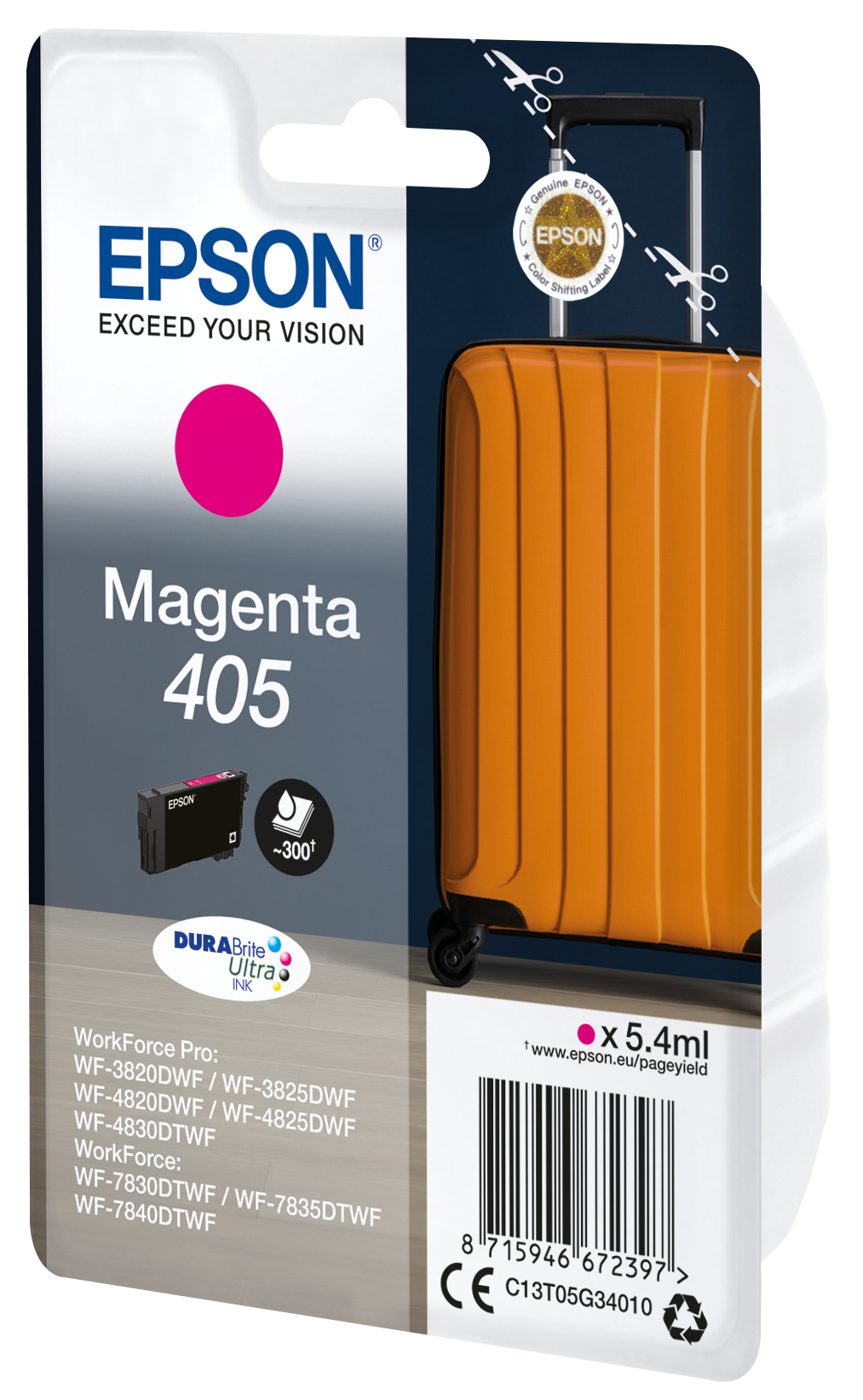 EPSON 2LB Singlepack Magenta 405 DURABrite Ultra Ink ws