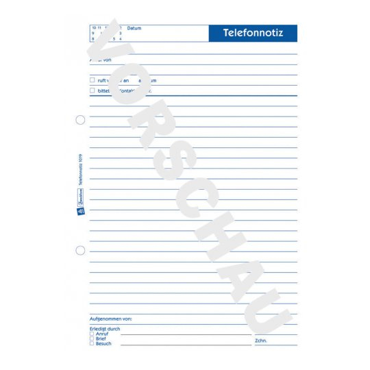 AVERY Zweckform Telefonnotiz Formularbuch 1019