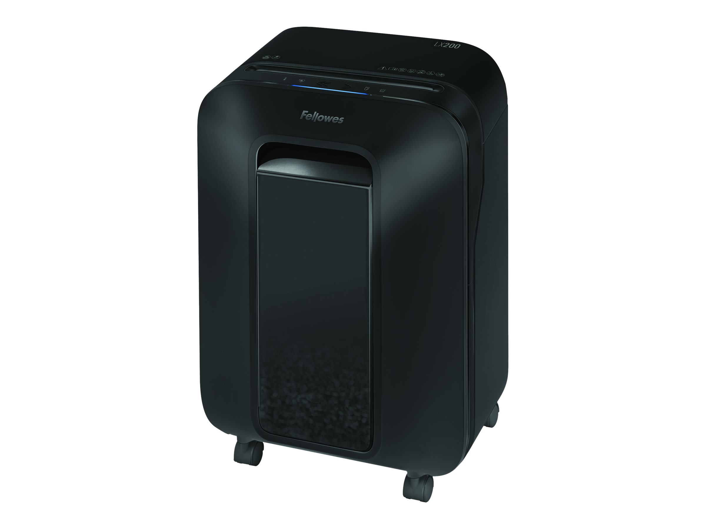 Fellowes Powershred LX200 Aktenvernichter mit Partikelschnitt P4, 4 x 12 mm, bis 12 Blatt, schwarz