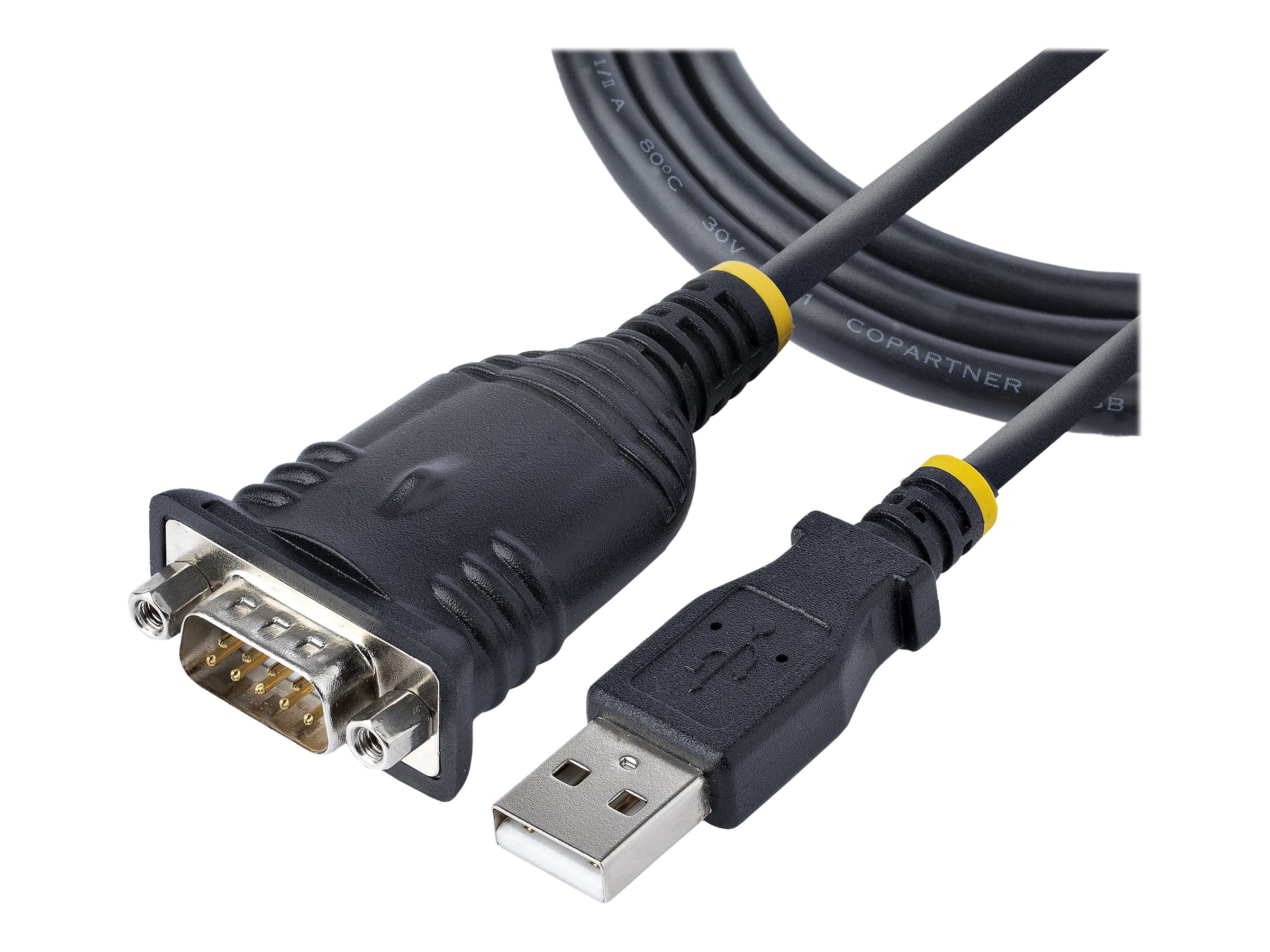 STARTECH.COM 1m USB to Serial Cable DB9 Male RS232 to USB Converter Prolific IC USB to Serial Adapter for Printer/Scanner/Switch