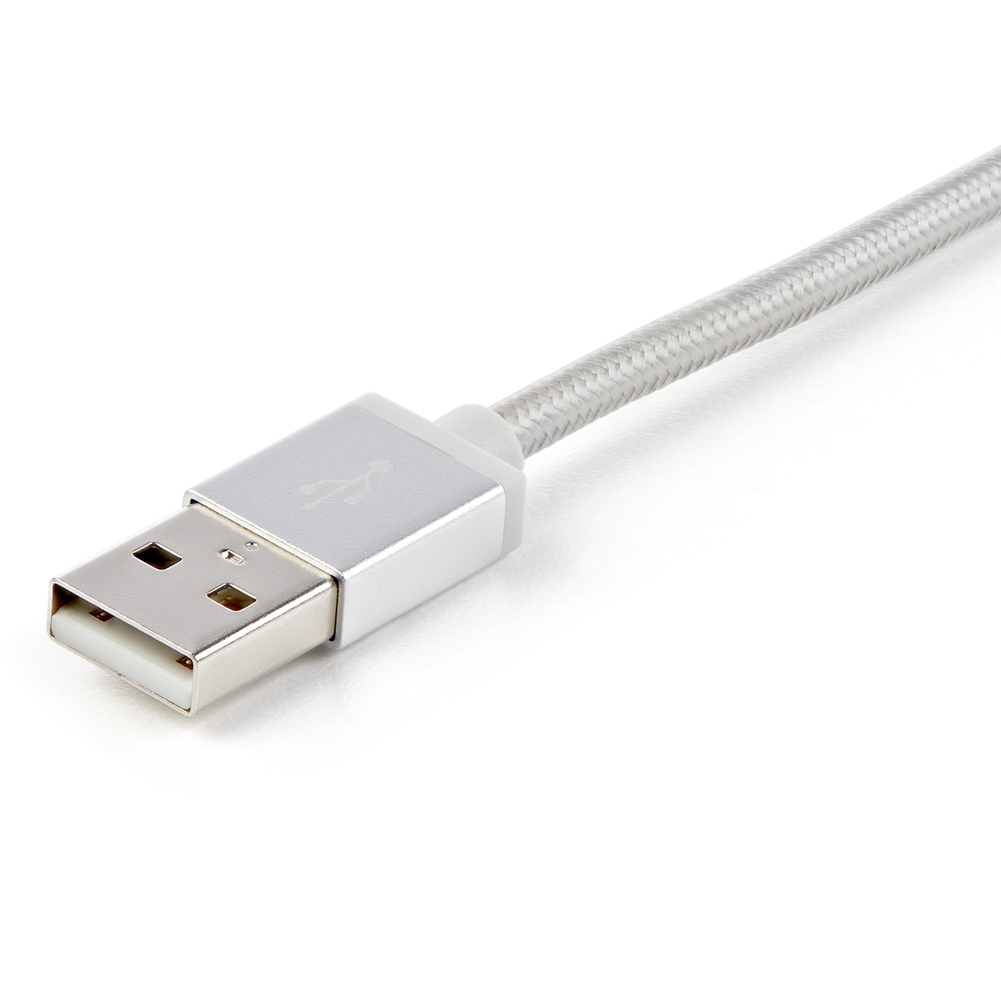 STARTECHCOM USB Lightning Kabel USBC MicroB Laddekabel 1m geflochten Silber USB auf Lightning Kabel USB zu USB C