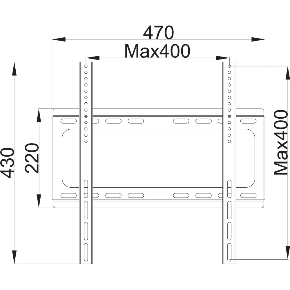 TECHLY Wandhalterung für LCD TV LED 2556Zoll 63,5142,24cm slim fix schwarz