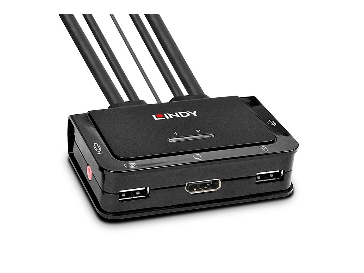 LINDY 2 Port DisplayPort 1.2 USB 2.0 Cable KVM Switch mit Audio LINDY 2 Port DisplayPort 1.2 USB 2.0 Cable KVM Switch mit Audio