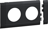 TEHA Modularblende 2fach Steckdose 80mm graphitschwarz TEHA Modularblende 2fach Steckdose 80mm graphitschwarz