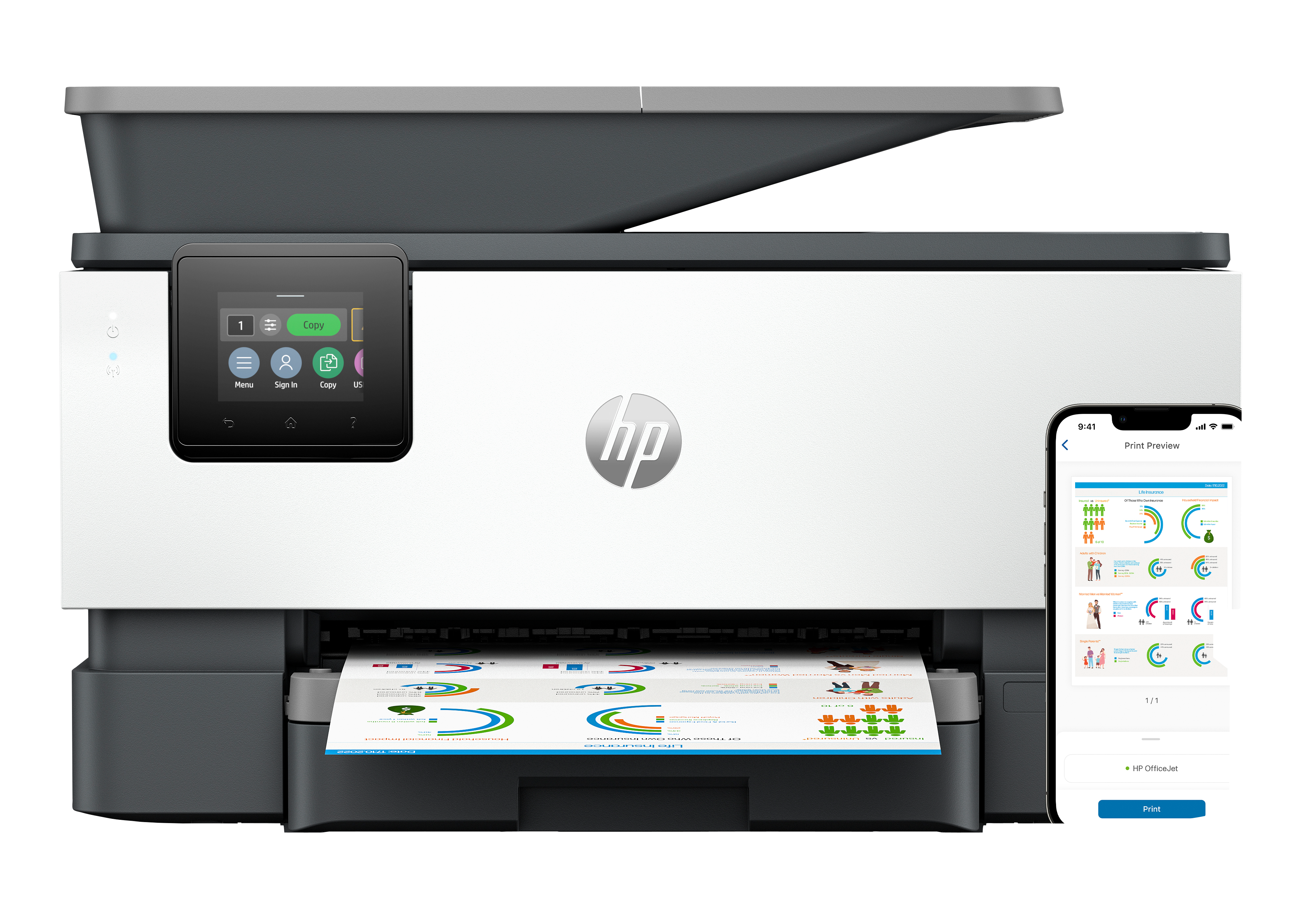 HP OfficeJet Pro 9120b AllinOne 4 in 1 TintenstrahlMultifunktionsdrucker grau