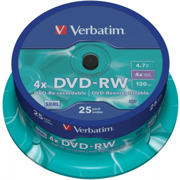 VERBATIM DVD-RW 4.7GB 4x (25) CB