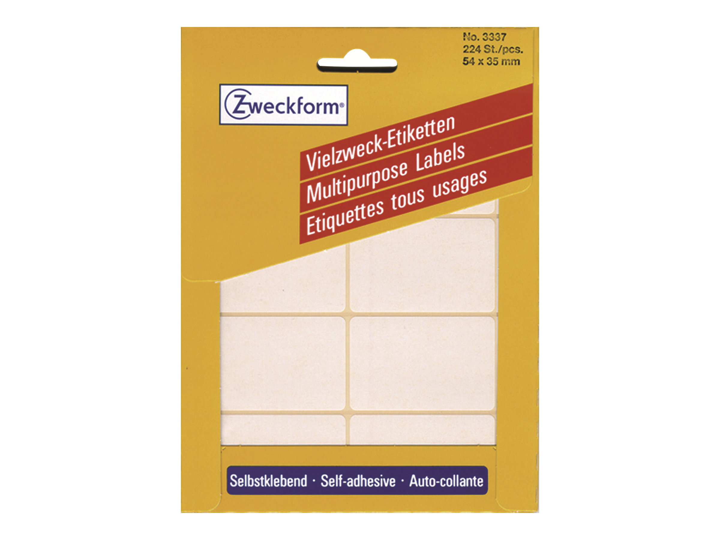 224 AVERY Zweckform Etiketten 3337 weiss 54,0 x 35,0 mm
