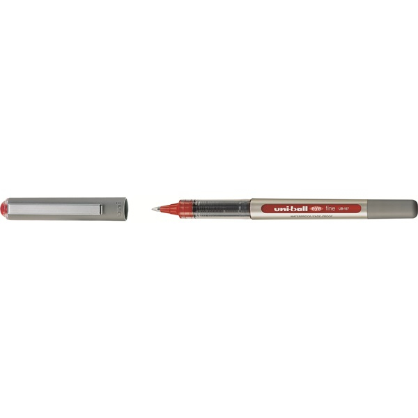 uni-ball eye fine UB-157E Tintenroller silber 0,4 mm, Schreibfarbe: rot, 12 St. uni-ball eye fine UB-157E Tintenroller silber 0,4 mm, Schreibfarbe: rot, 12 St.