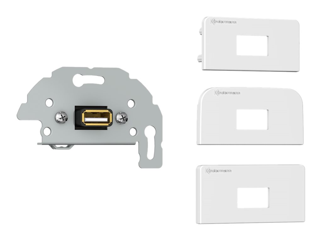 Kindermann Anschlussblende mit Kabelpeitsche Konnect Design Click USB 2.0 A/A