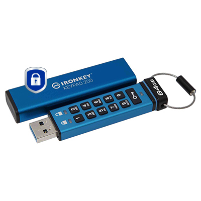 KINGSTON 64GB IronKey Keypad 200 FIPS 1403 Lvl 3 Pending AES256 Encrypted