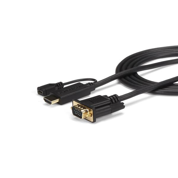 STARTECHCOM 1,8m aktives HDMI auf VGA Konverter Kabel HDMI zu VGA Adapter 180cm Schwarz 1920x1200 1080p