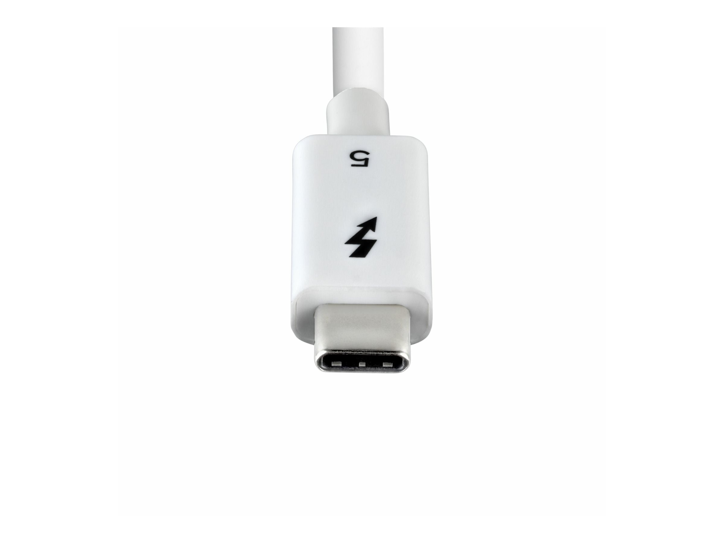 STARTECHCOM 50cm Thunderbolt 5 Kabel 80Gbps120Gbps 240W PD 8K 60Hz Thunderbolt zertifiziert TB5 TB4 USB4 USBC Weiss