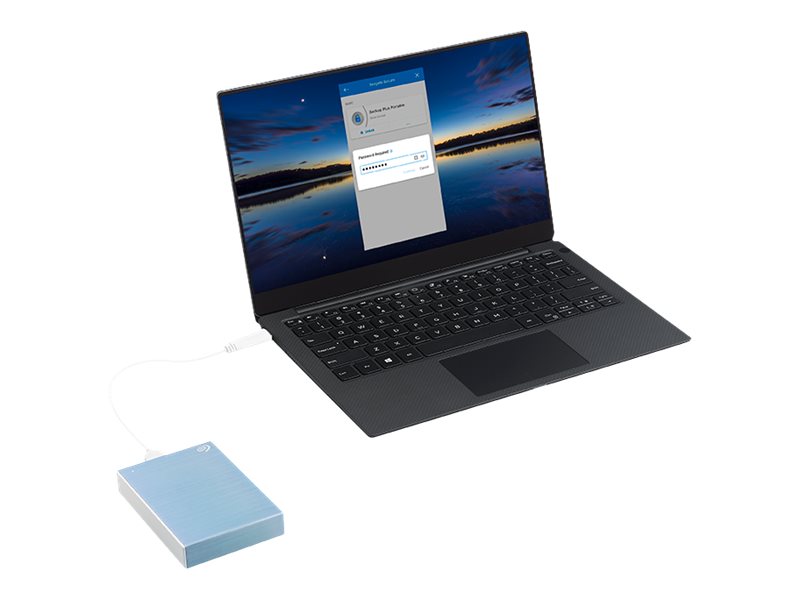 SEAGATE One Touch 4TB External HDD with Password Protection Light Blue