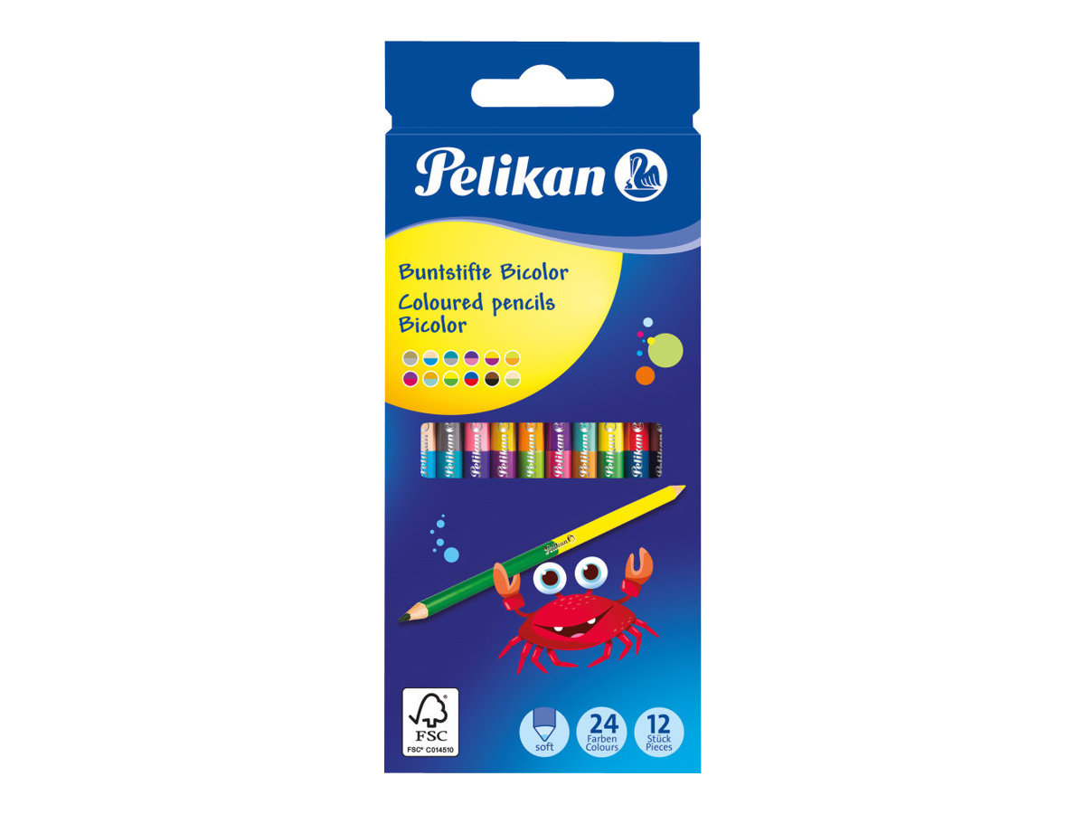 Pelikan Bicolor Buntstifte farbsortiert, 12 St. Pelikan Bicolor Buntstifte farbsortiert, 12 St.