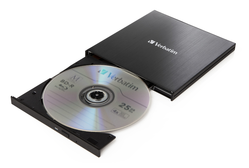 Verbatim Slimline Bluray Writer USB 31 GEN 1 USBC Ultra HD 4K 43888