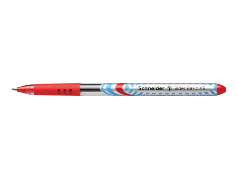 Schneider Kugelschreiber Slider Basic XB rottransparent, Schreibfarbe rot, 10 St