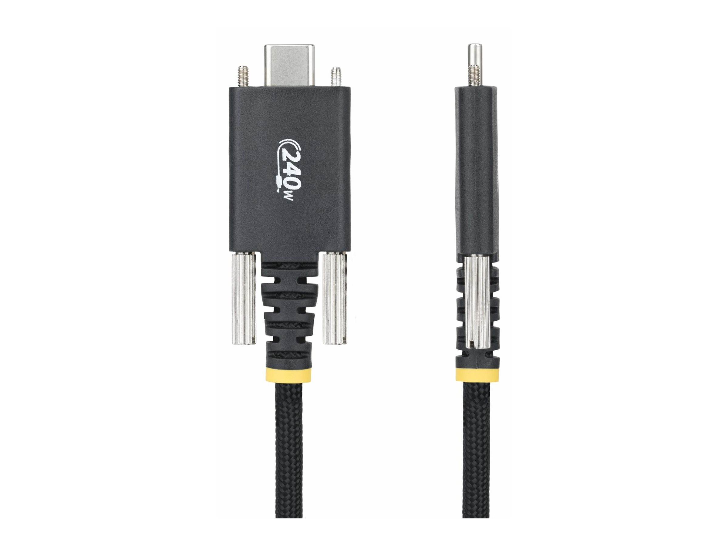 STARTECH.COM 2m USB-C-Ladekabel Schraubensicherung 240W 5A PD EPR Laptop-Ladekabel Nylon Geflochten USB-IF zertifiziert