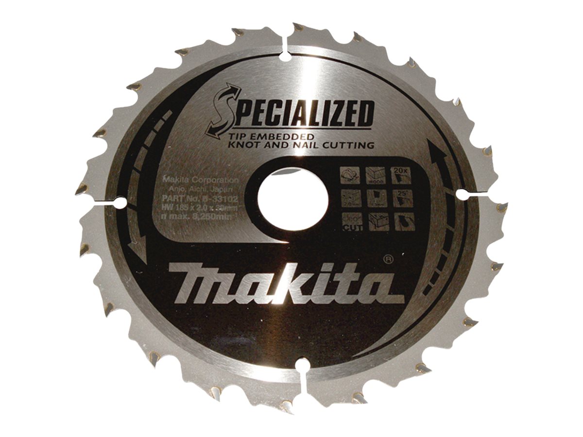 makita B-33102 SPECIALIZED Kreissaegeblatt 185,0 mm, 20 Zaehne makita B-33102 SPECIALIZED Kreissaegeblatt 185,0 mm, 20 Zaehne
