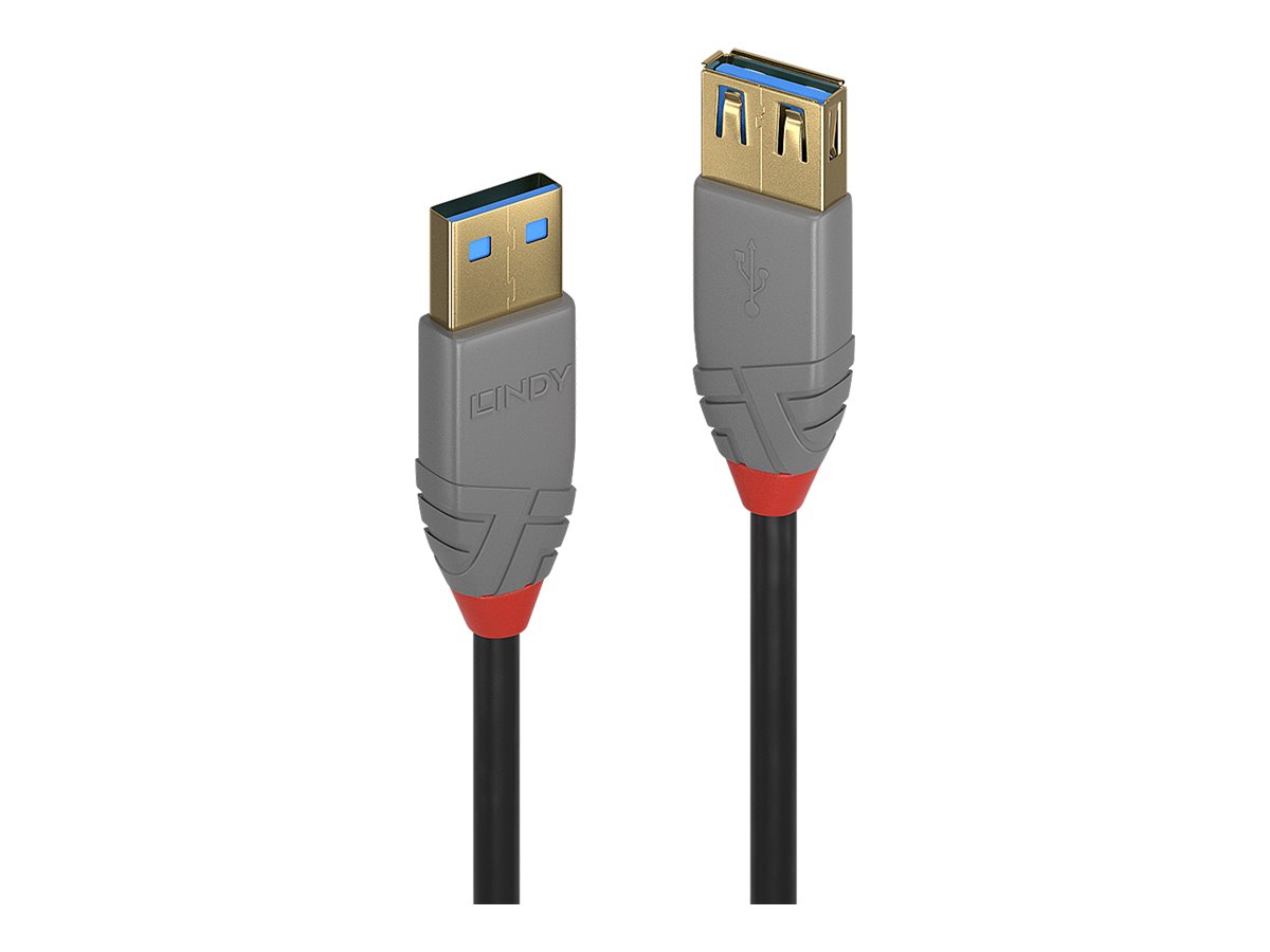 LINDY 0,5m USB 30 Typ A Verlaengerungskabel A male female Anthra Line