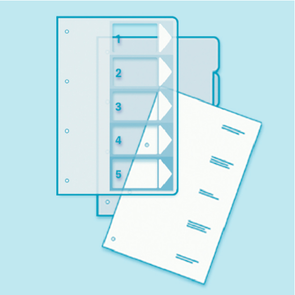 LEITZ Ordnerregister 1292 DIN A4 Vollformat, Ueberbreite 16 farbig 6teilig, 1 Satz