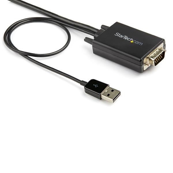STARTECHCOM 2m VGA auf HDMI Adapter mit USBAudio 1080p Adapterkabel aktiv Stecker Stecker 2 Jahre Garantie