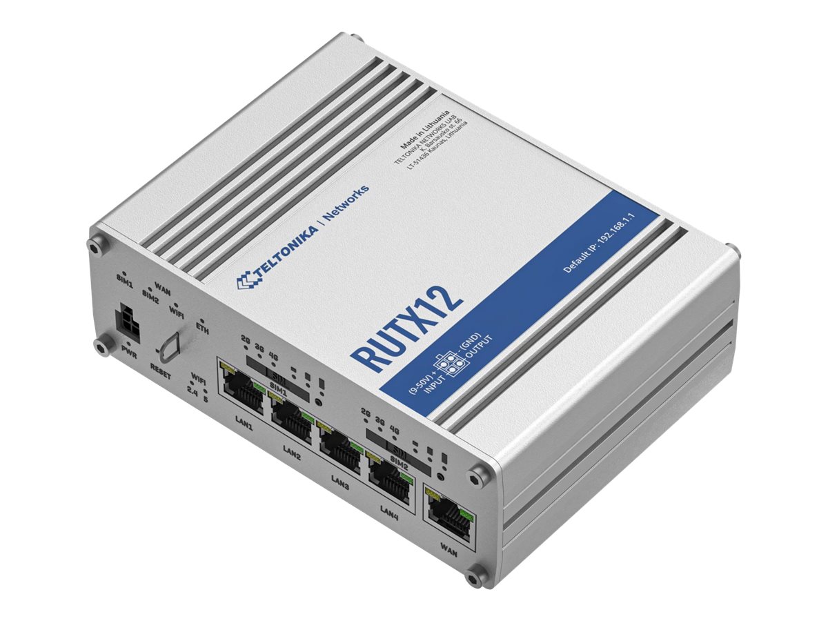 TELTONIKA NETWORKS RUTX12 DUAL SIM 4G/LTE Router TELTONIKA NETWORKS RUTX12 DUAL SIM 4G/LTE Router