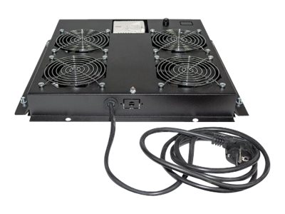 INTELLINET Kuehleinheit mit 4 Lueftern fuer die Deckenmontage mit Thermostat 1 HE schwarz INTELLINET Kuehleinheit mit 4 Lueftern fuer die Deckenmontage mit Thermostat 1 HE schwarz