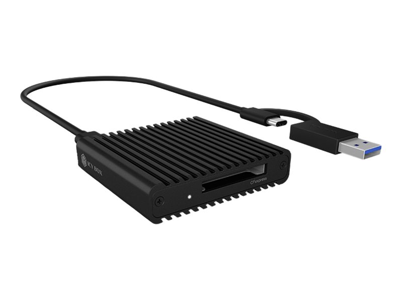 ICY BOX IB-CR404-C31 CFexpres Kartenleser Typ B mit USB 3.2 Gen 2 und NVMe Windows macOS und Chrome OS