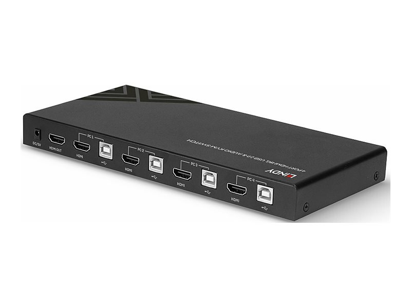 LINDY 4 Port HDMI 18G USB 2.0 & Audio KVM Switch LINDY 4 Port HDMI 18G USB 2.0 & Audio KVM Switch