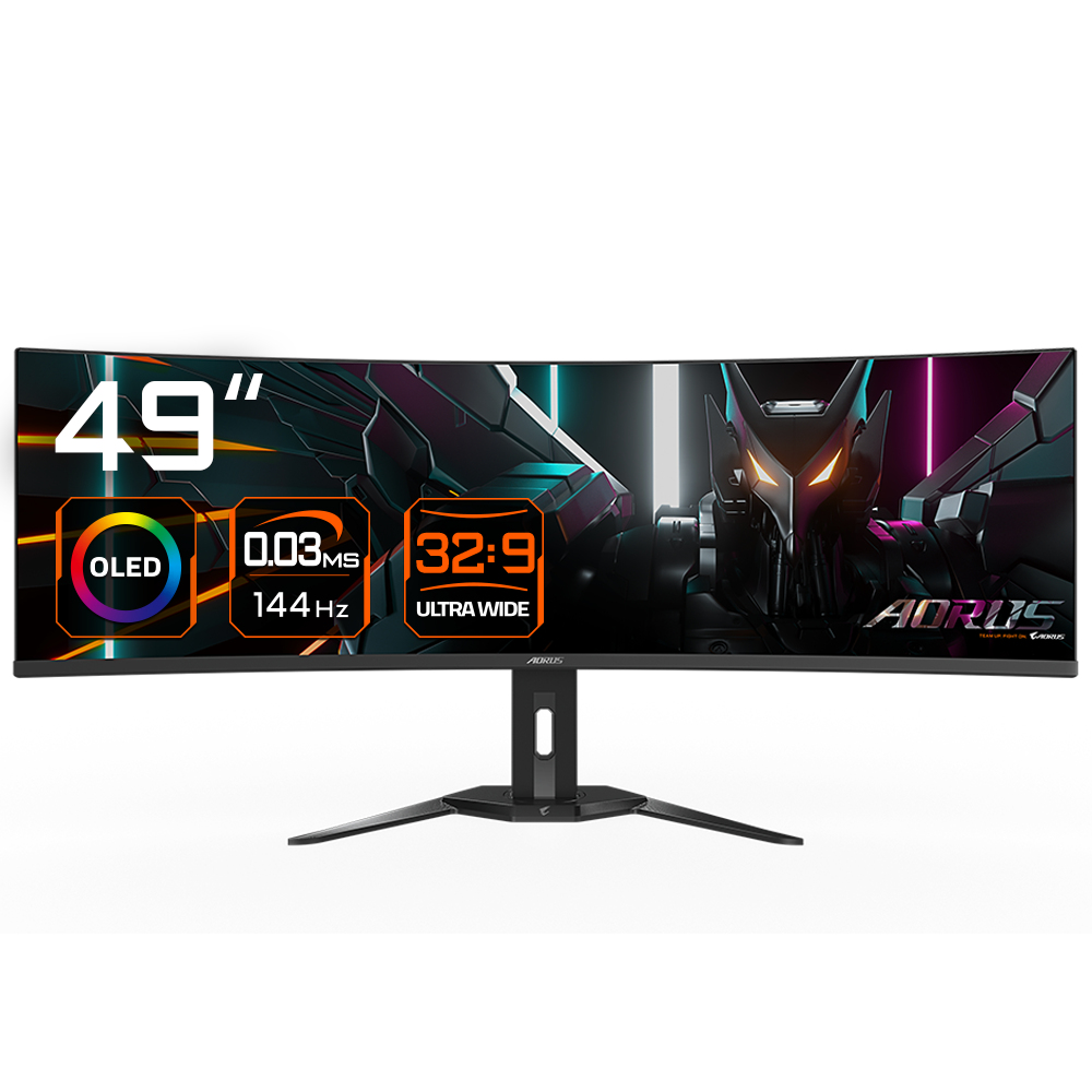 GIGABYTE AORUS CO49DQ 124,4cm 49Zoll DQHD TFT monitor 5120x1440 250cdm2 2xHDMI 21 1xDP 14