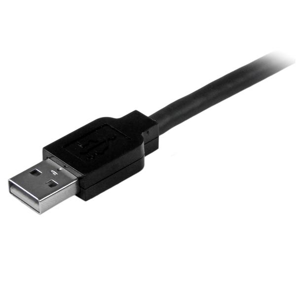 STARTECHCOM 15m aktives USB 20 A auf B Kabel SteckerStecker USB Druckerkabel 1x USB A 1x USB B Schwarz