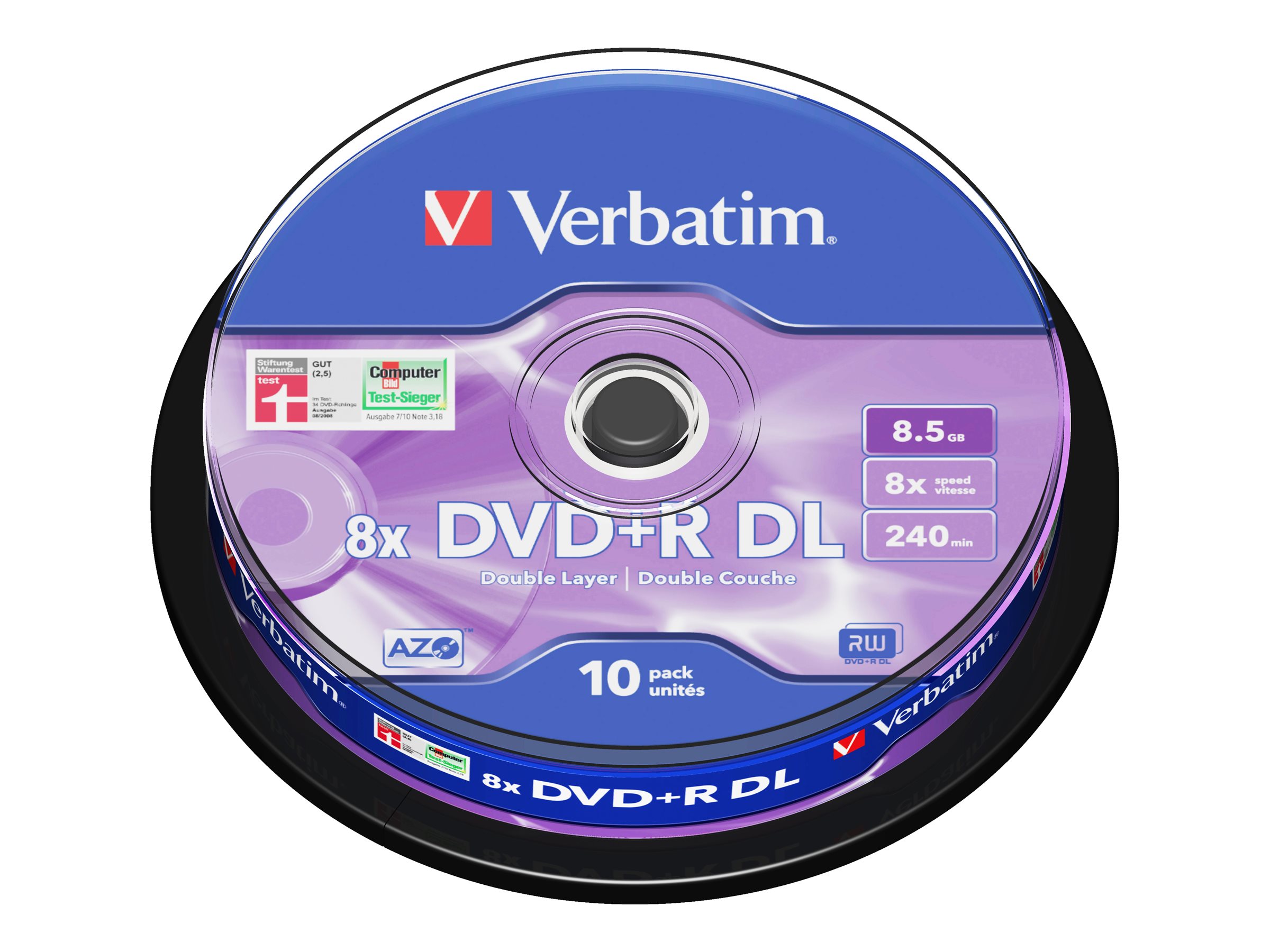 Verbatim DVD+R Rohlinge Double Layer 8.5GB Datenspeicher (10er Pack)