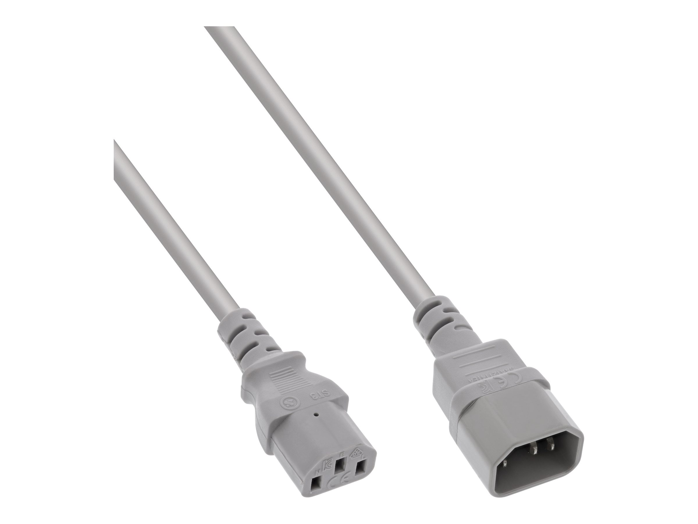 INLINE Netzkabel Kaltgeraeteverlaengerung C13 zu C14 0,3m grau INLINE Netzkabel Kaltgeraeteverlaengerung C13 zu C14 0,3m grau