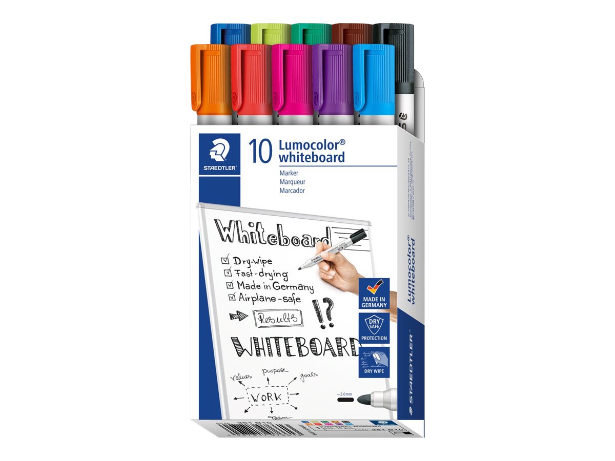 STAEDTLER Whiteboard-Marker farbsortiert 2,0 mm, 10 St. STAEDTLER Whiteboard-Marker farbsortiert 2,0 mm, 10 St.
