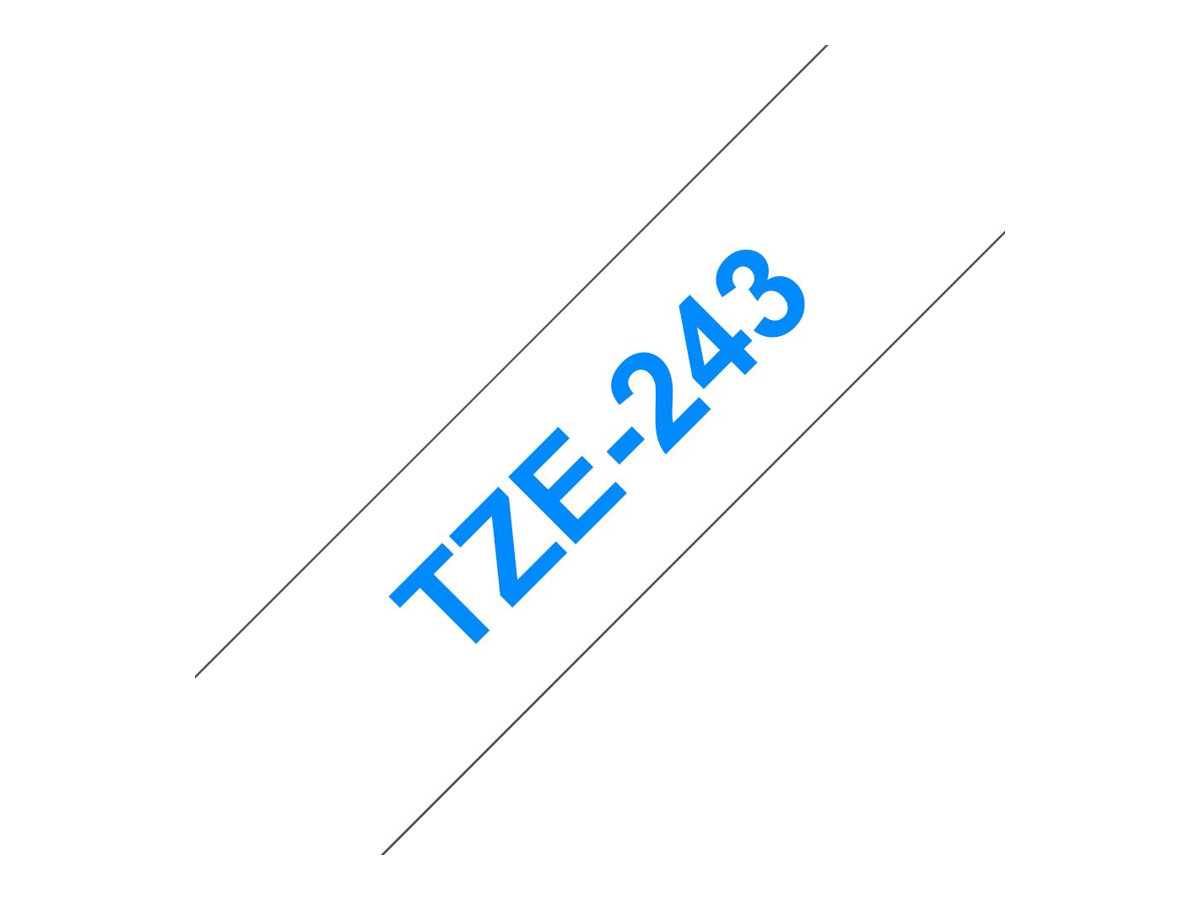 Schriftbandkassette Brother 18mm weiÃ/blau   TZE243