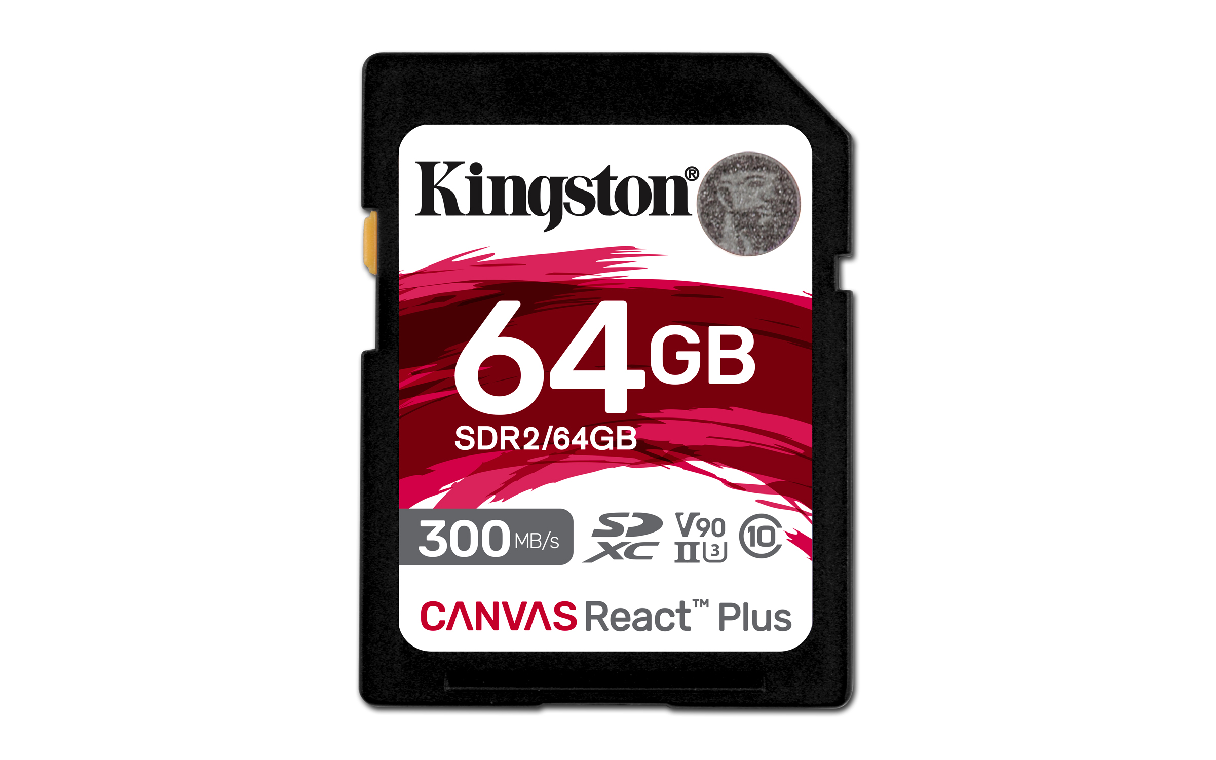 KINGSTON 64GB Canvas React Plus SDXC UHSII 300R260W U3 V90 for Full HD4K8K