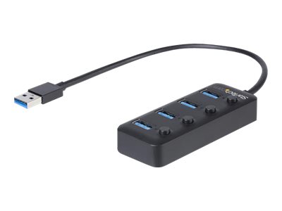 StarTech.com 4 Port USB 3.0 Hub - 4x USB-A mit individuellen An/Aus-Schaltern - Mobiler USB 3.0 Verteiler - Bus-Powered USB 3.0 Splitter - Hub - 4 Anschlüsse