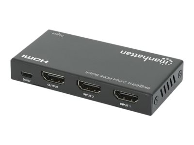 MANHATTAN 8K60Hz 2-Port HDMI-Switch Zum Umschalten zwischen zwei HDMI-Eingängen auf einem HDMI-Ausgang 2x1 48G IR-Fernbedienung