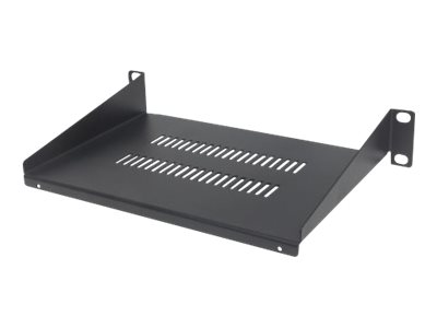 INTELLINET 25,4cm 10Zoll Fachboden Frontmontage 1 HE Montage an den Profilschienen 150 mm tief fuer Wand- u Standverteiler schwarz