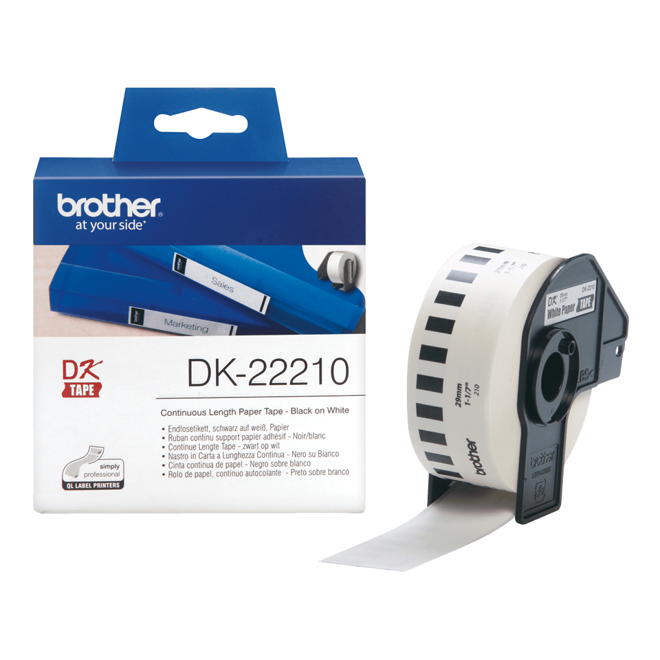 brother Endlospapierrolle für Etikettendrucker DK22210 weiß, 29,0 mm, 1 x 1 Etiketten